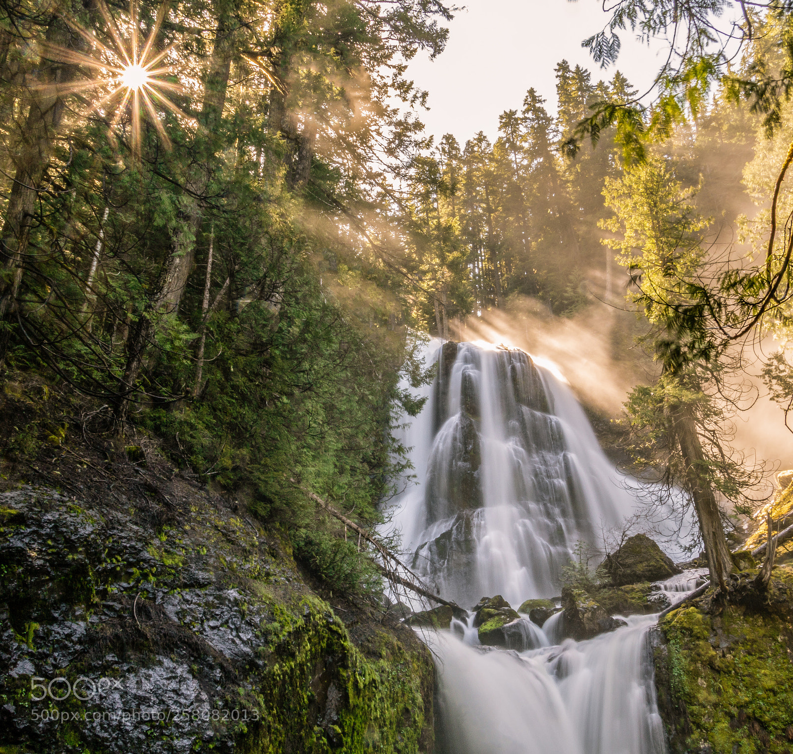 Canon EOS 7D Mark II sample photo. Sunburst over the falls photography