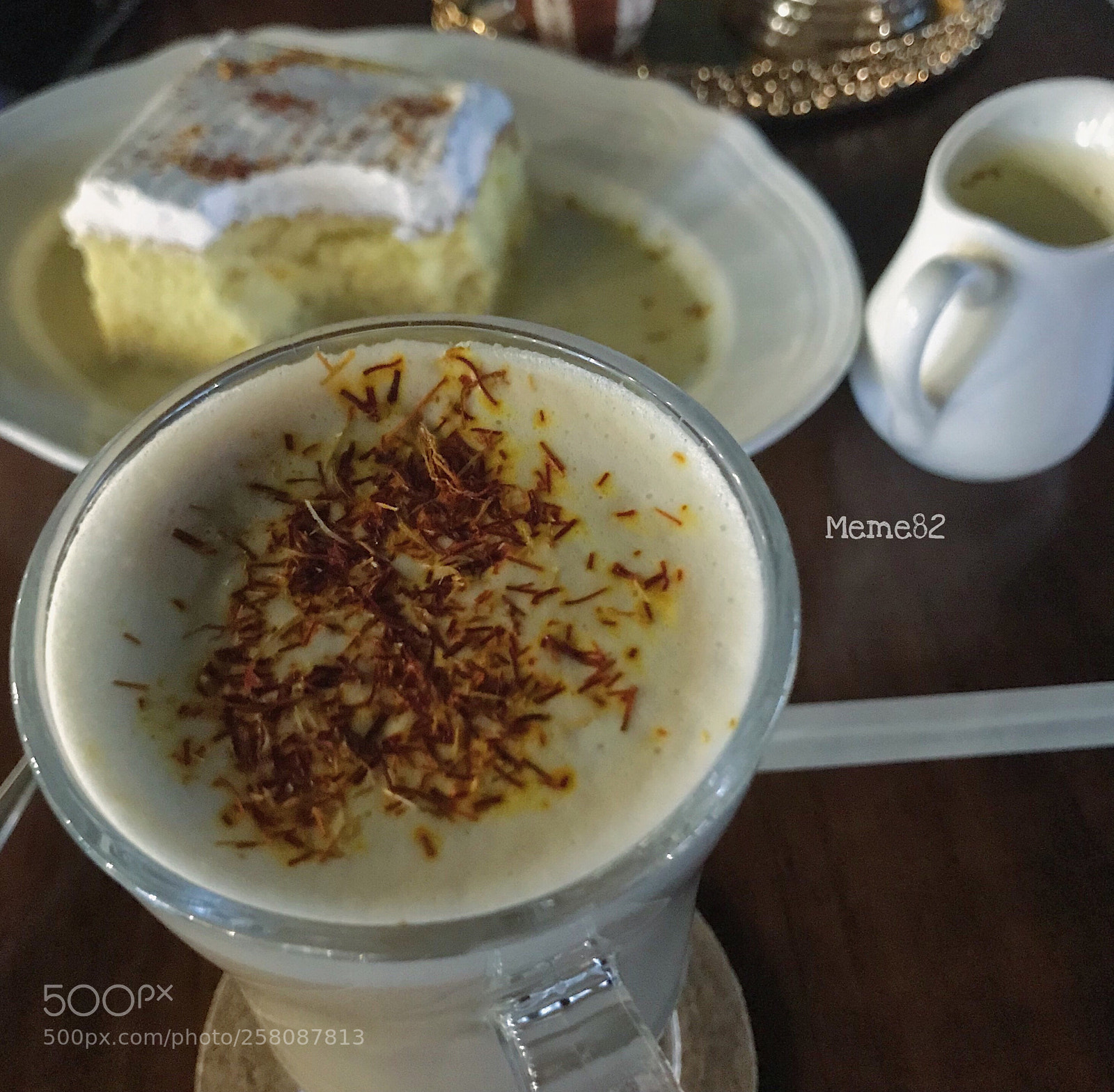 Apple iPhone 7 sample photo. Saffron latte  photography