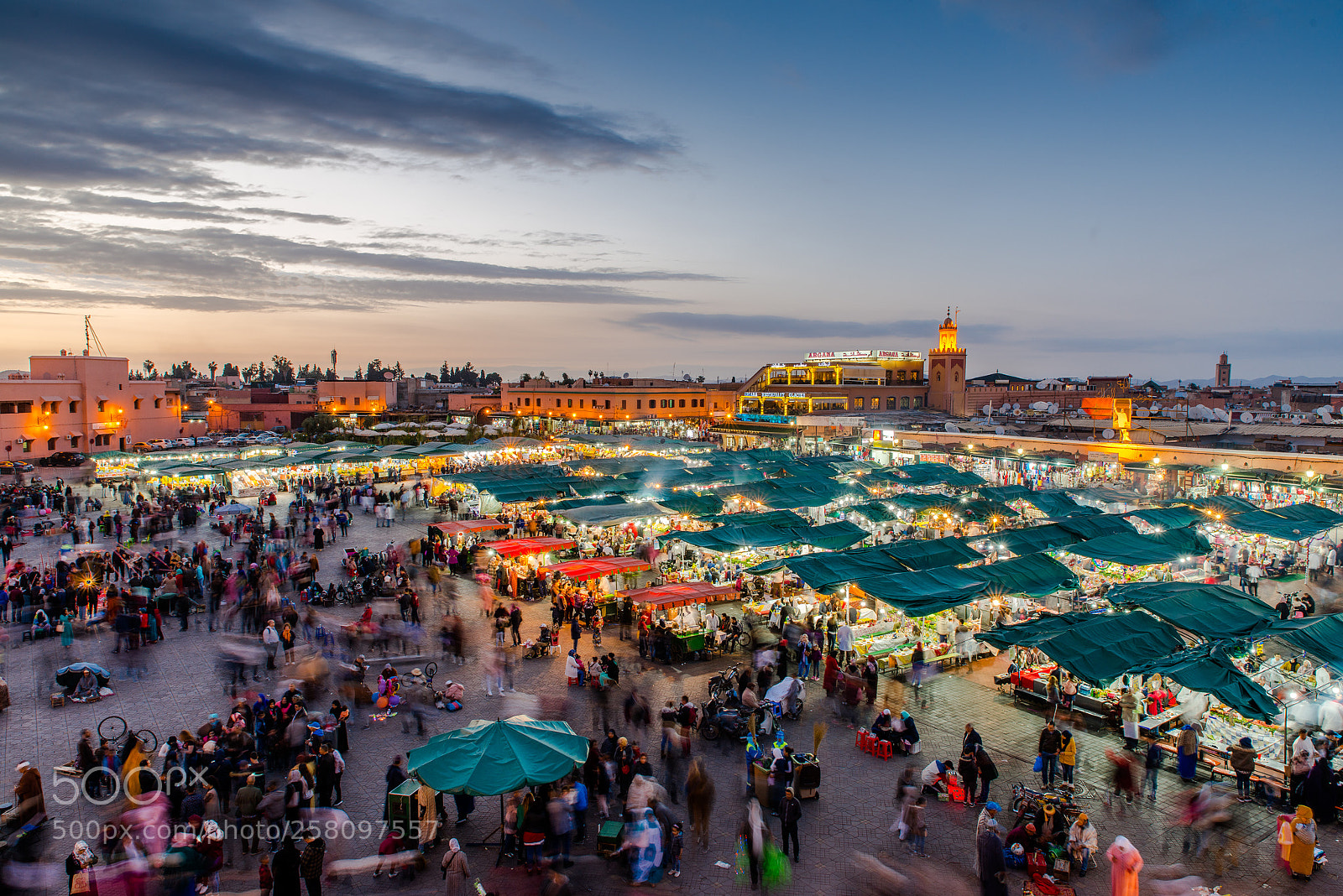Nikon D800 sample photo. Sunset on djemaa square photography
