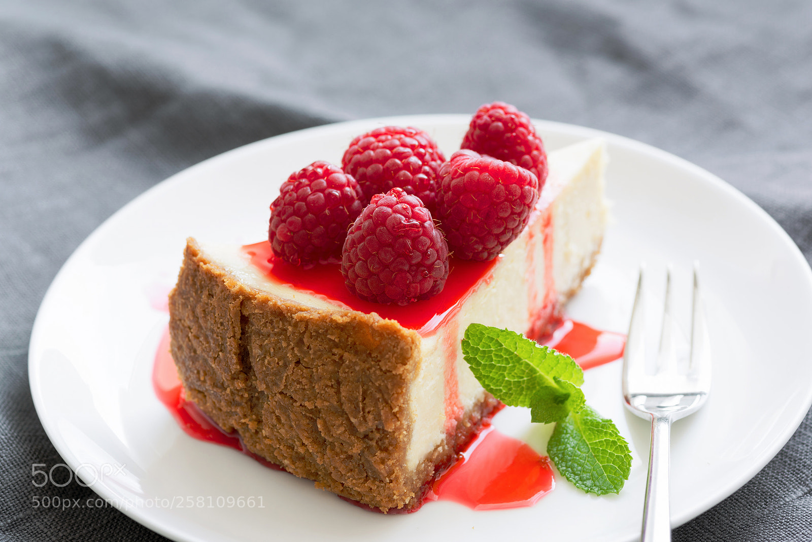 Nikon D810 sample photo. Cheesecake with berry sauce photography