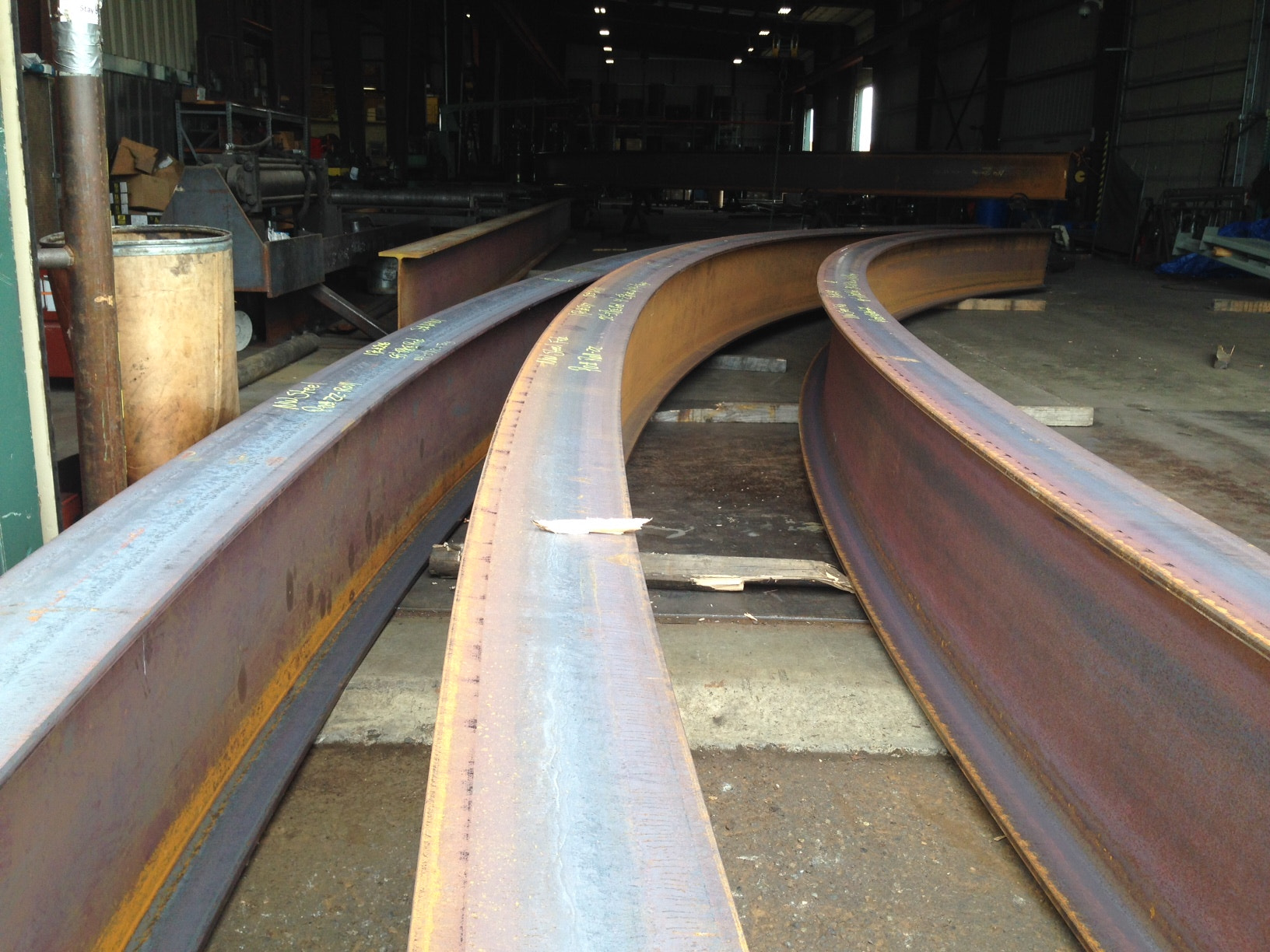 Apple iPhone 5c sample photo. Curved steel beams photography