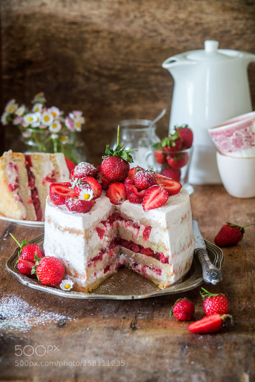Nikon D600 sample photo. Strawberry mascarpone cake photography