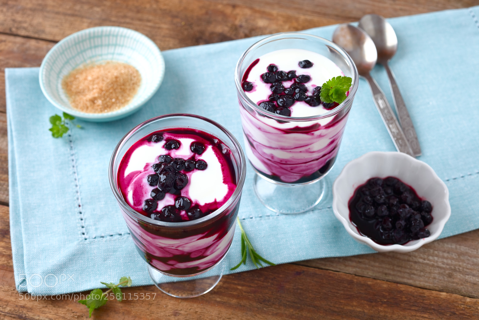 Canon EOS 5D Mark II sample photo. Yoghurt dessert with blueberry. photography