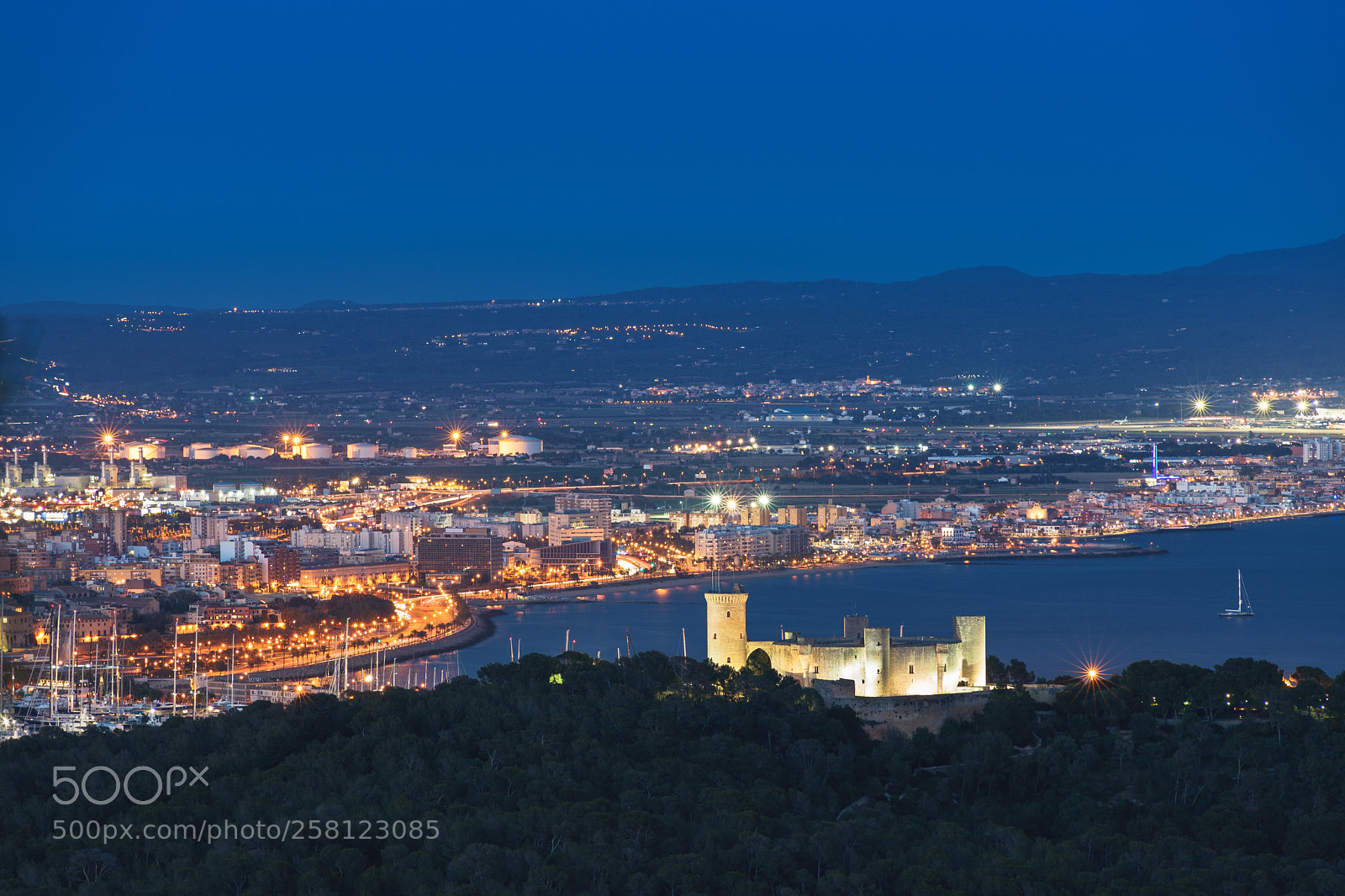Sony a7 II sample photo. Castle blue hour photography