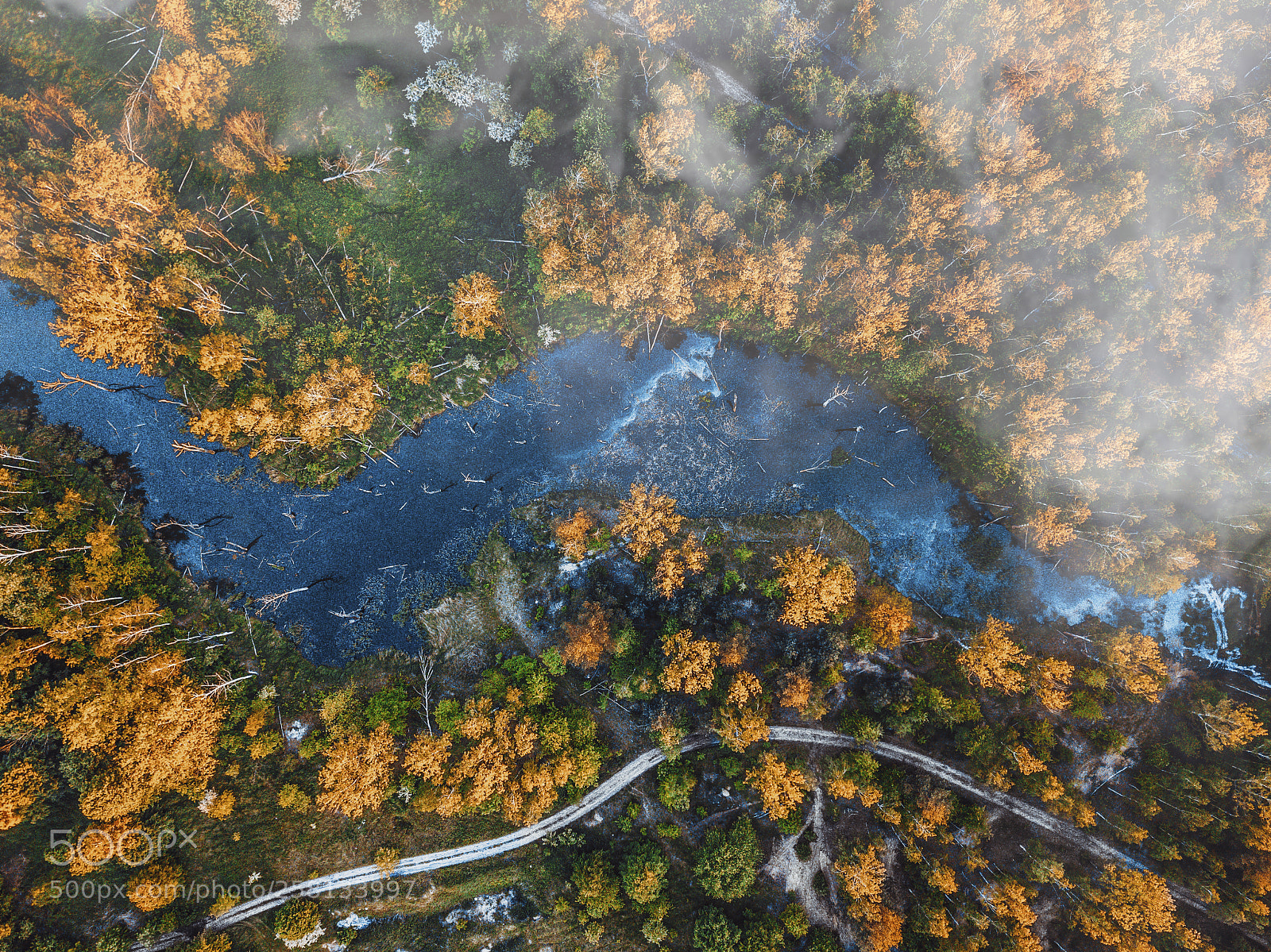 DJI FC220 sample photo. Foggy flyby photography