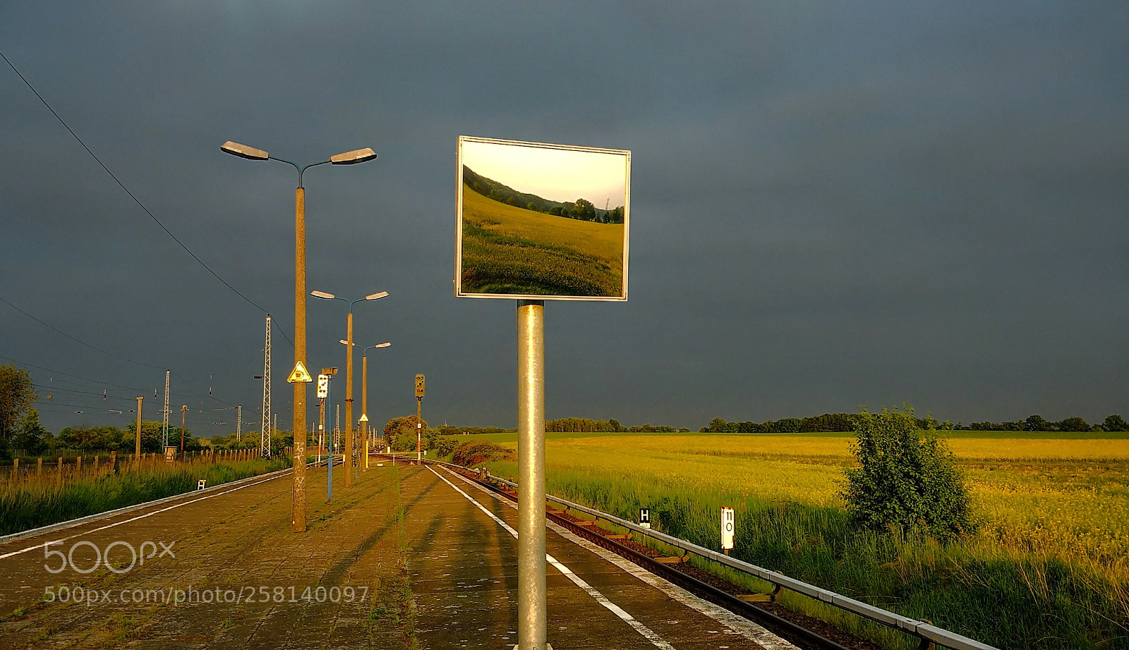 LG G6 sample photo. Lonely railway station photography