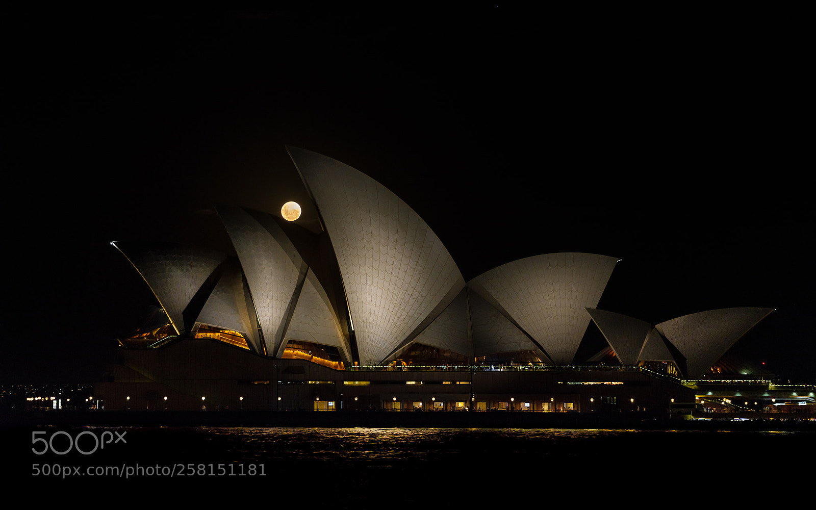 Fujifilm GFX 50S sample photo. Opera house moon rise photography