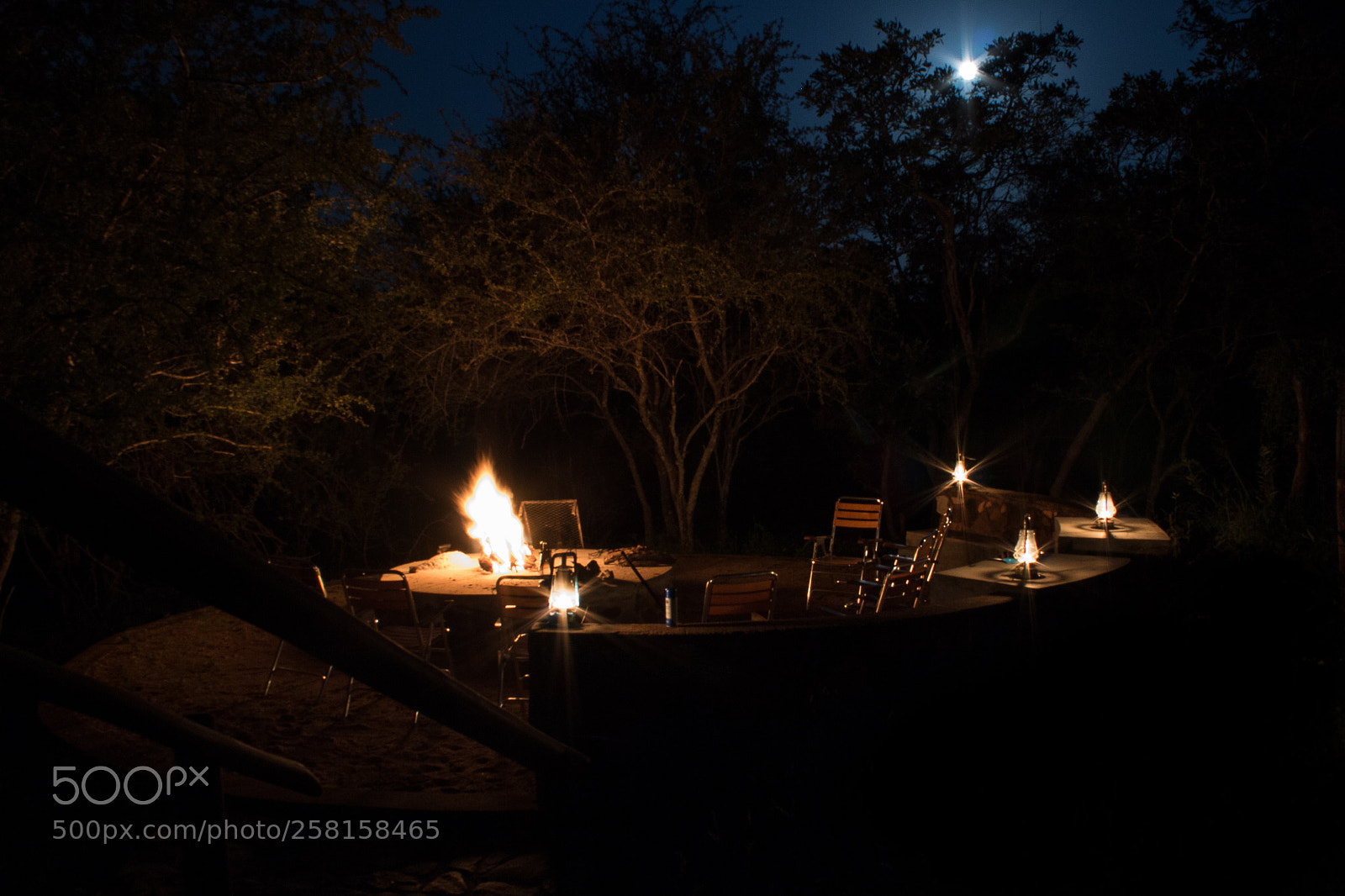 Canon EOS 100D (EOS Rebel SL1 / EOS Kiss X7) sample photo. Moonlit campfire photography