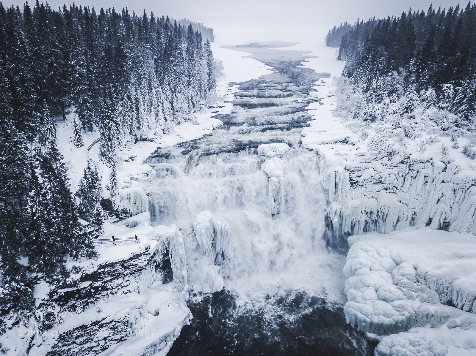 DJI FC220 sample photo. Sweden, tännforsen waterfall photography