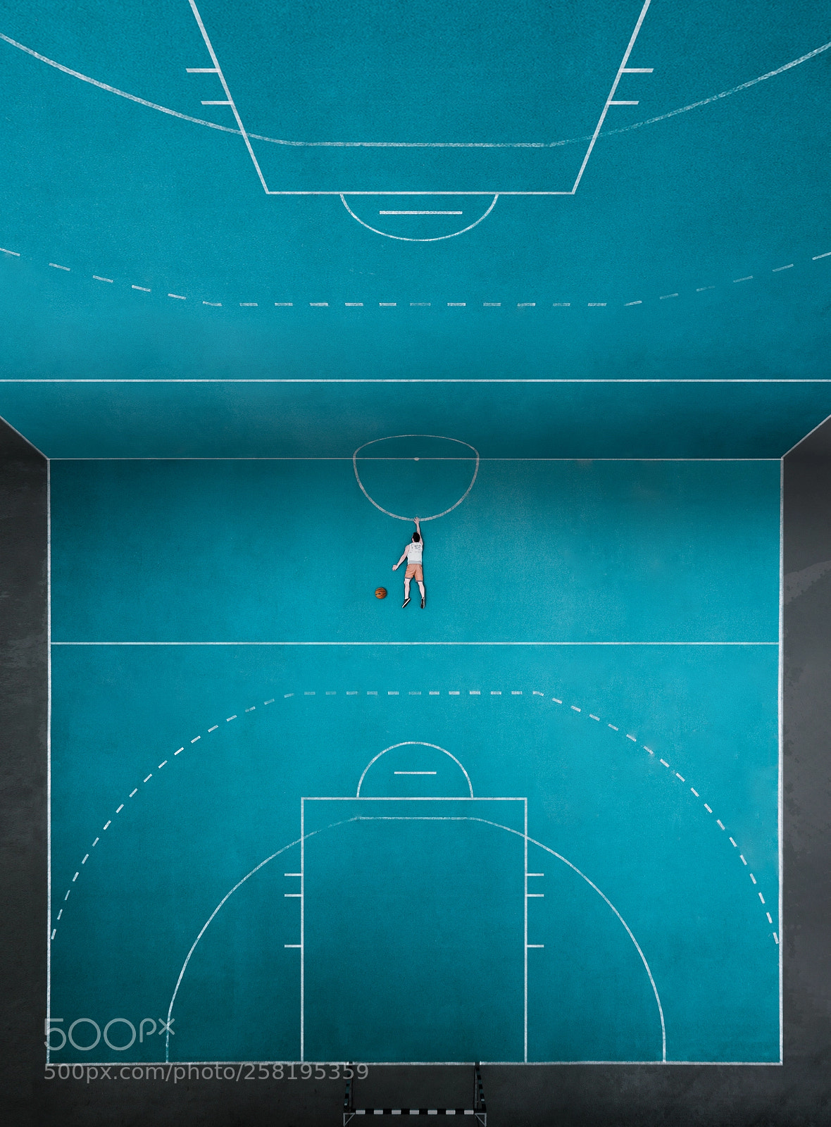 DJI FC220 sample photo. Strange basketball court photography
