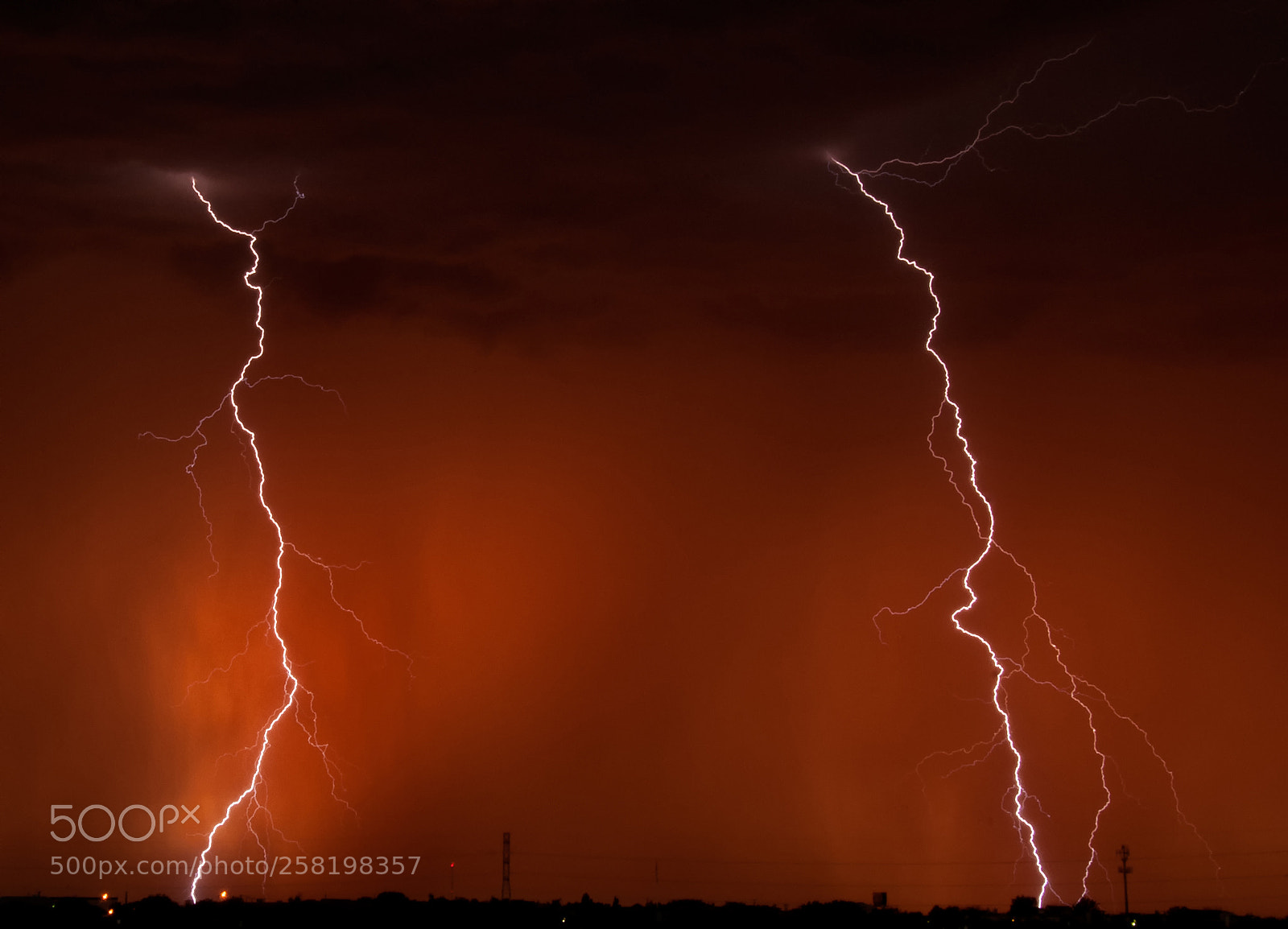 Nikon D300 sample photo. Lightning at sunset photography