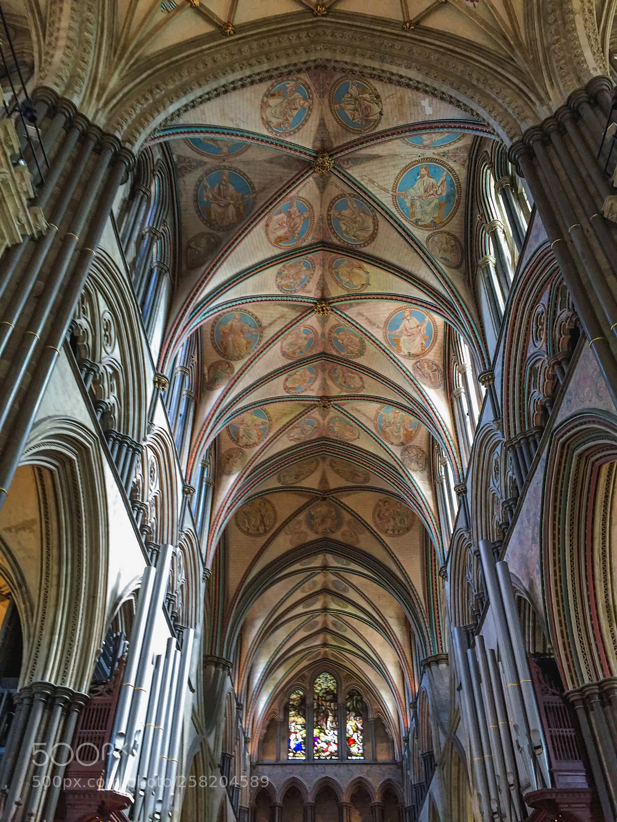 Apple iPhone 6 sample photo. Salisbury cathedral quire ceiling photography