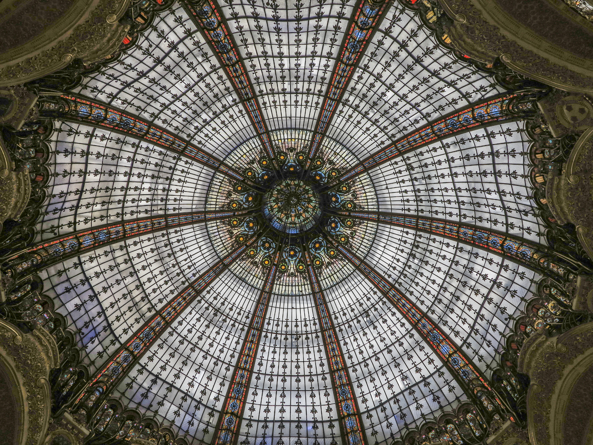 Canon PowerShot G1 X sample photo. Glass roof, galeries lafayette photography
