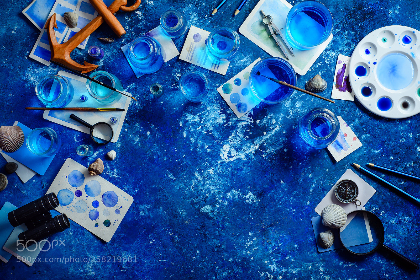 Nikon D800 sample photo. Artist workplace header. watercolor photography