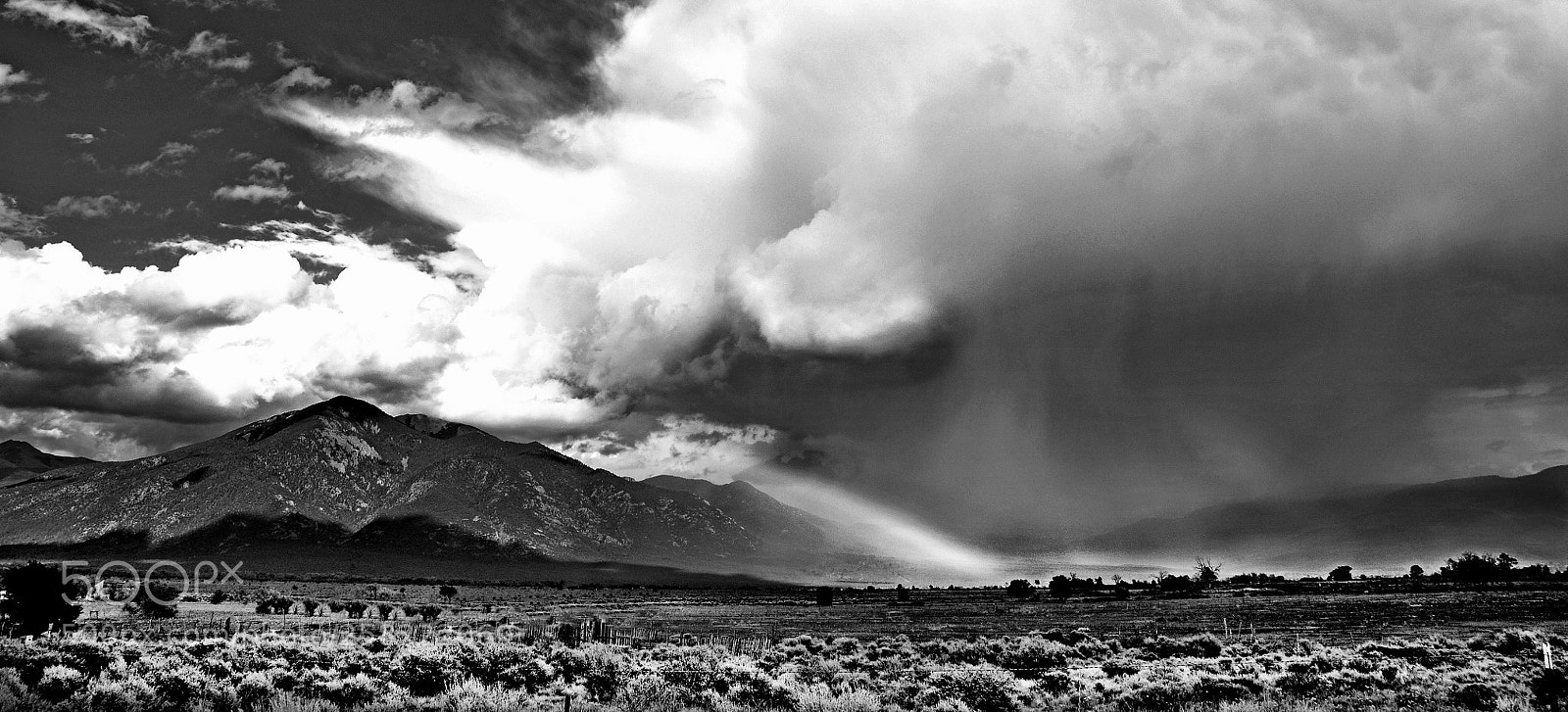Nikon D90 sample photo. Rainbow storm mesa bw photography