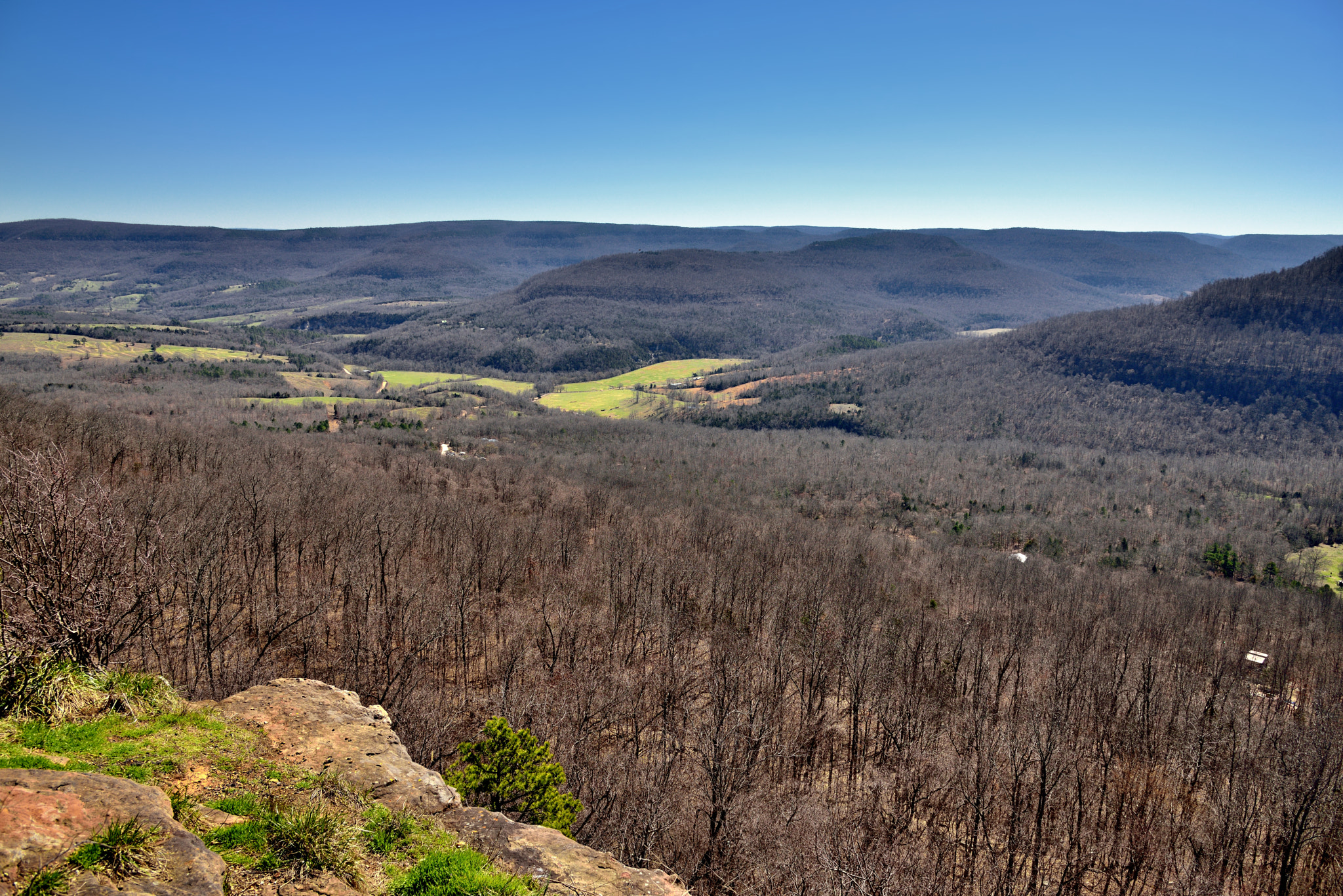 Nikon D800E + Nikon AF-S Nikkor 24-120mm F4G ED VR sample photo. Looking across the hillsides of the boston mountains in ozark national forest photography