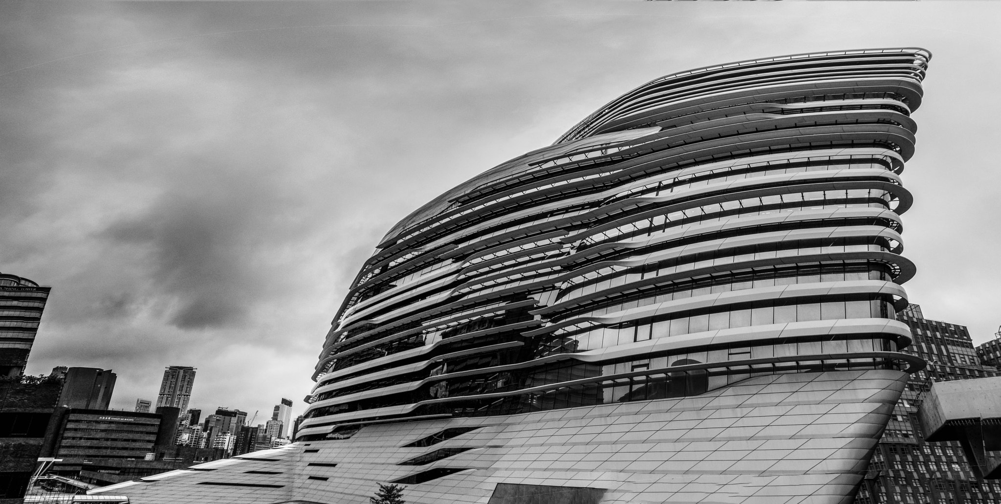 Samsung WB350F/WB351F/WB352F sample photo. Innovation tower (b&w) photography