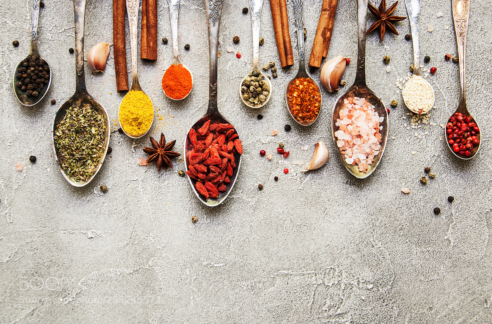 Nikon D90 sample photo. Different kind of spices photography