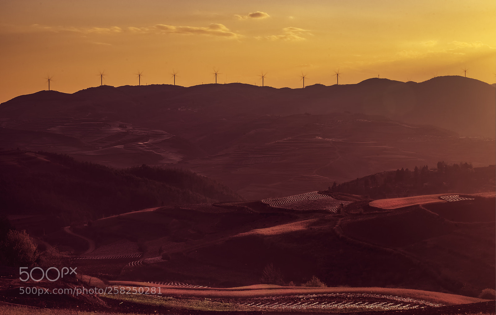 Sony a7S II sample photo. Sunset over redsoil highland. photography