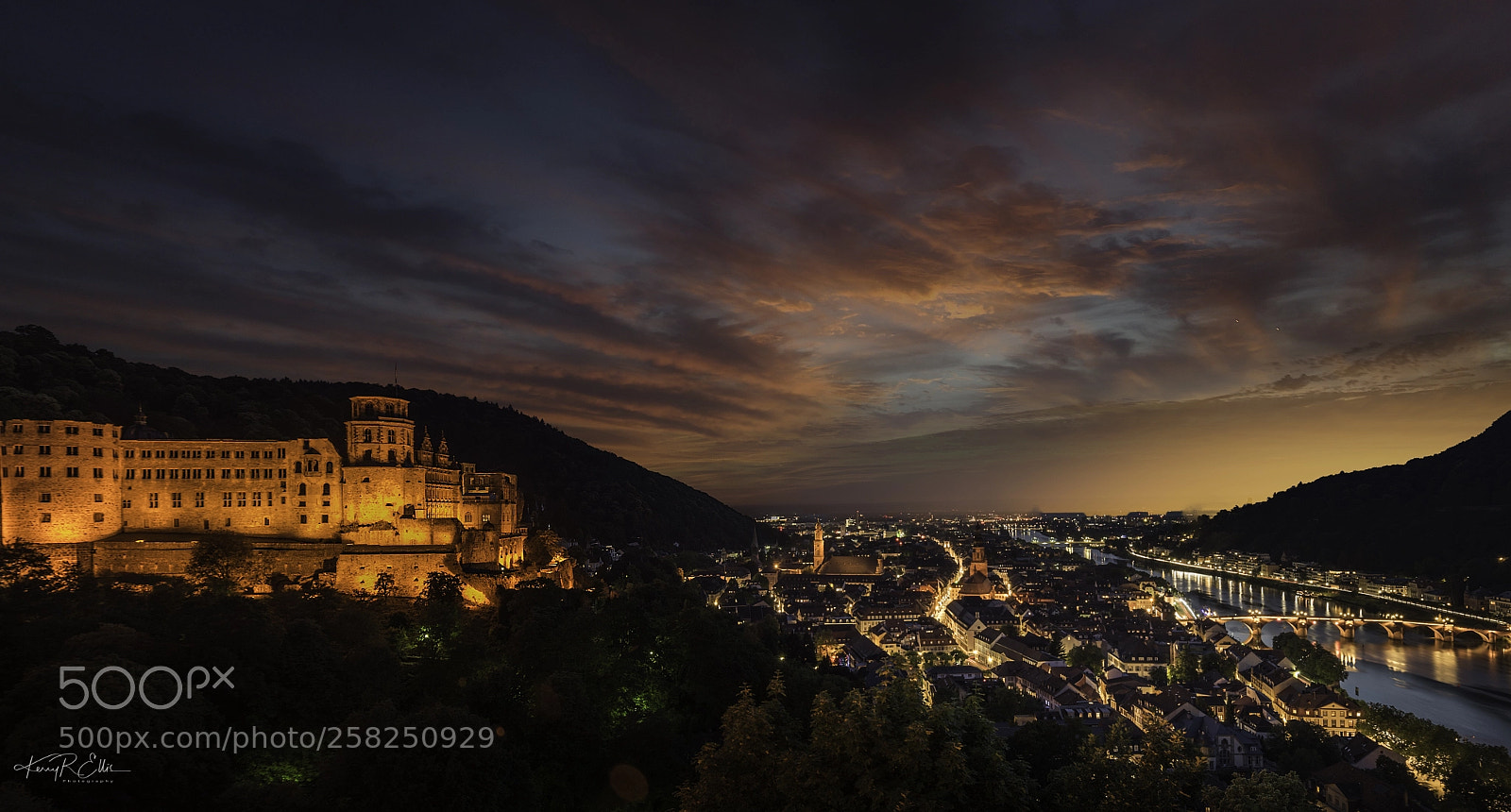 Nikon D810 sample photo. Twilight in heidelberg photography