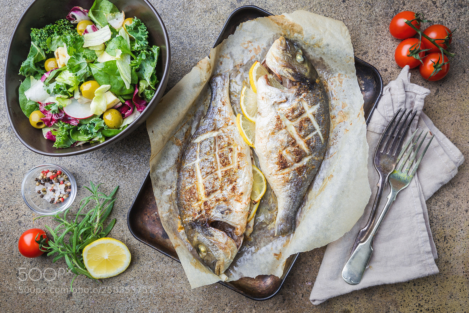 Canon EOS 6D sample photo. Grilled fish dorado photography