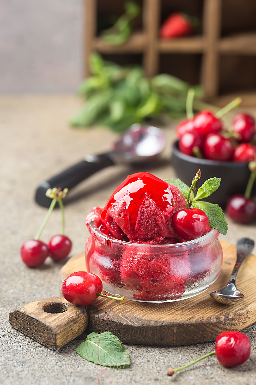 Canon EOS 6D sample photo. Delicious cherry ice cream photography