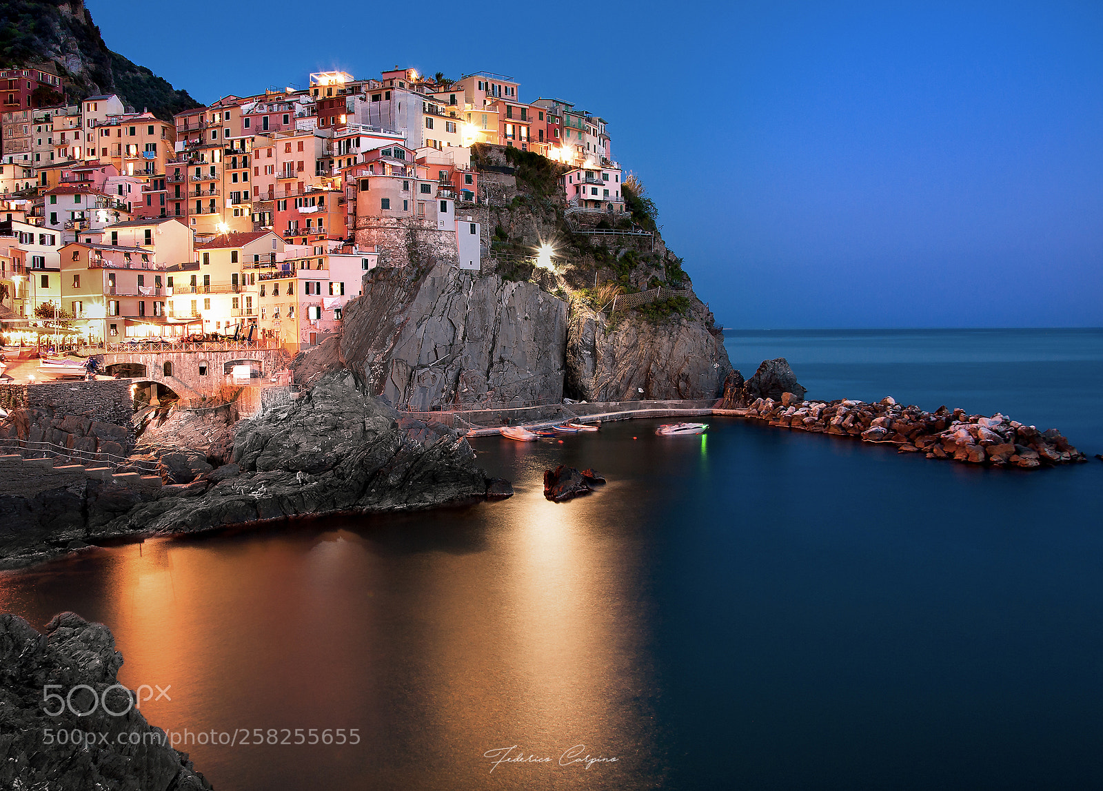 Nikon D90 sample photo. Manarola by night photography