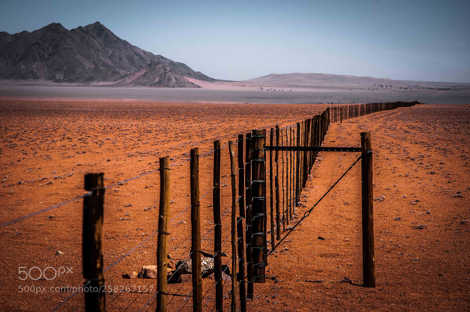 Nikon D300 sample photo. Endless fences in namibia photography