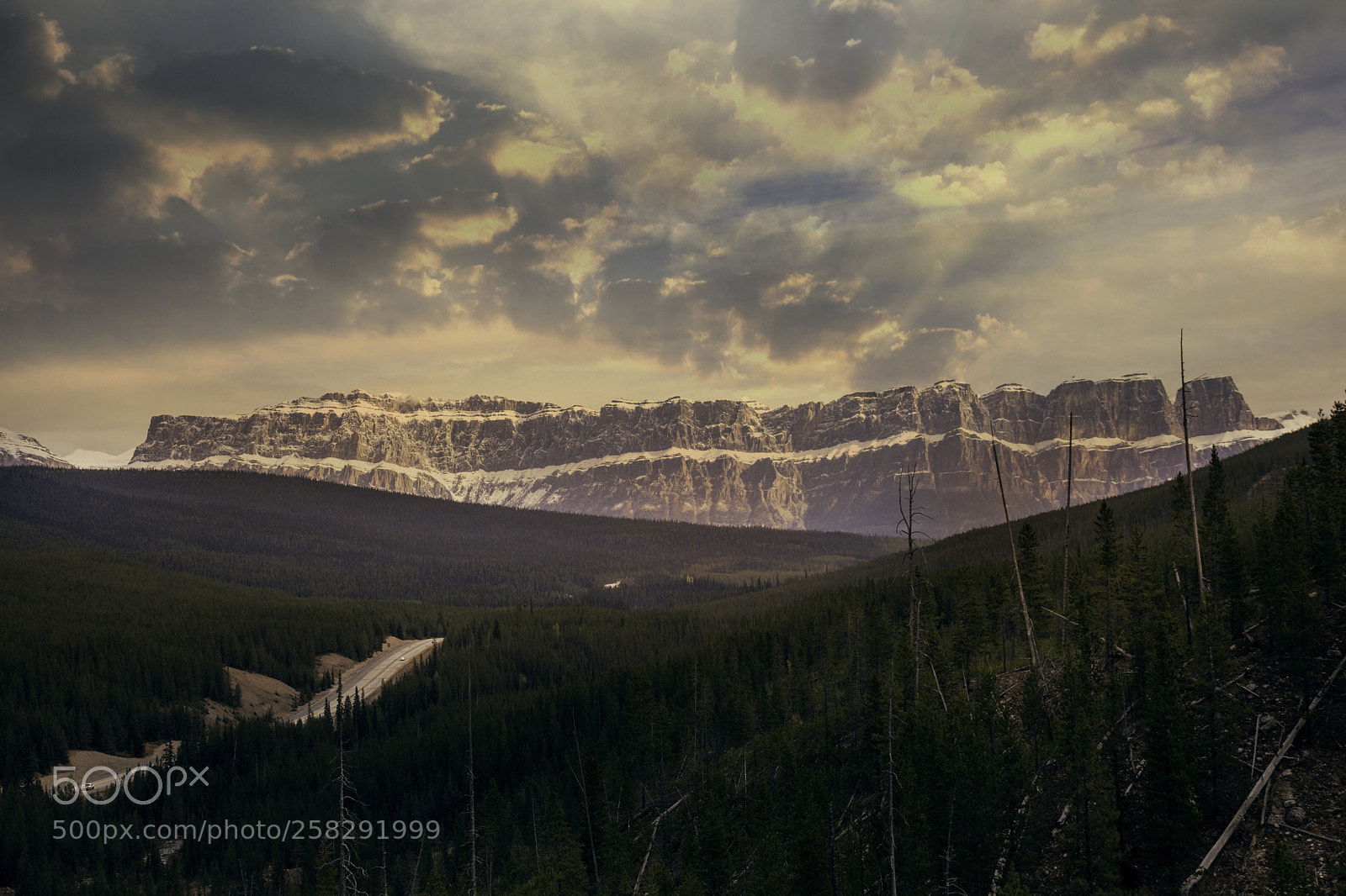 Canon EOS 5D Mark II sample photo. Sunset at castle mountain photography