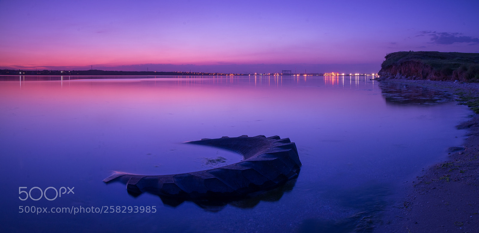 Pentax K-5 sample photo. Blue hour pano photography
