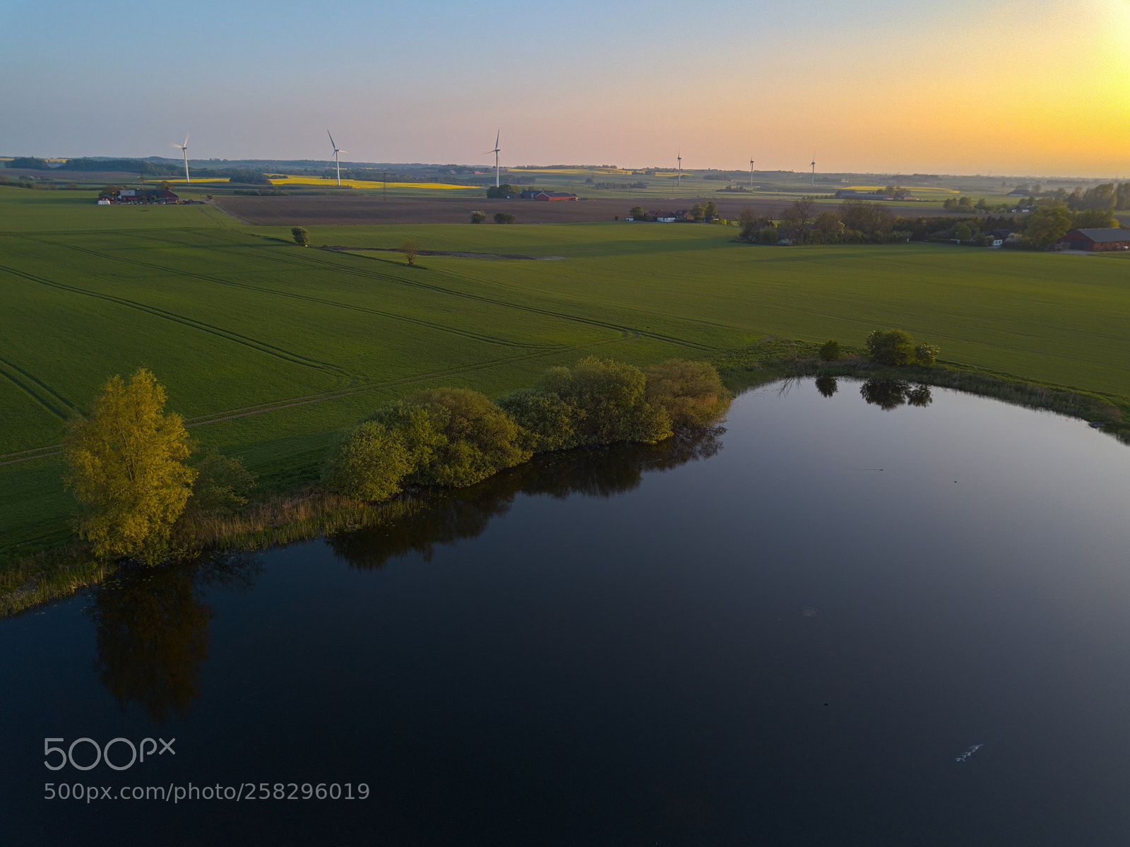 DJI FC220 sample photo. Sunset lake photography