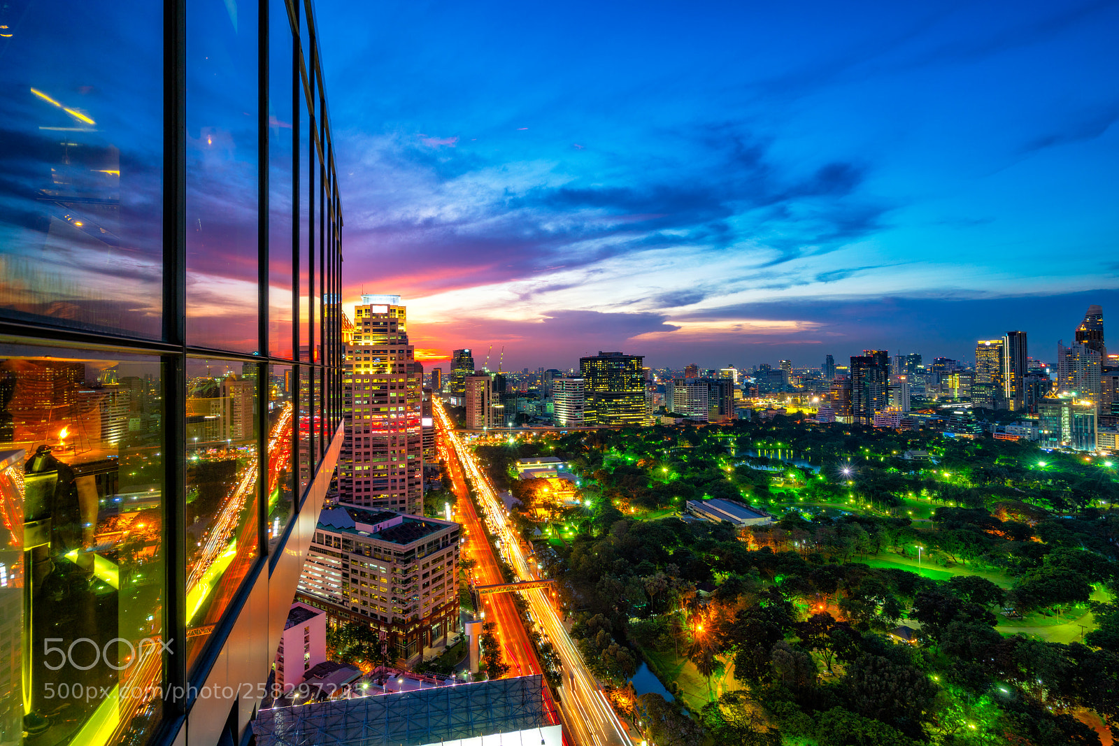 Sony a7R II sample photo. Sunset scence of bangkok photography