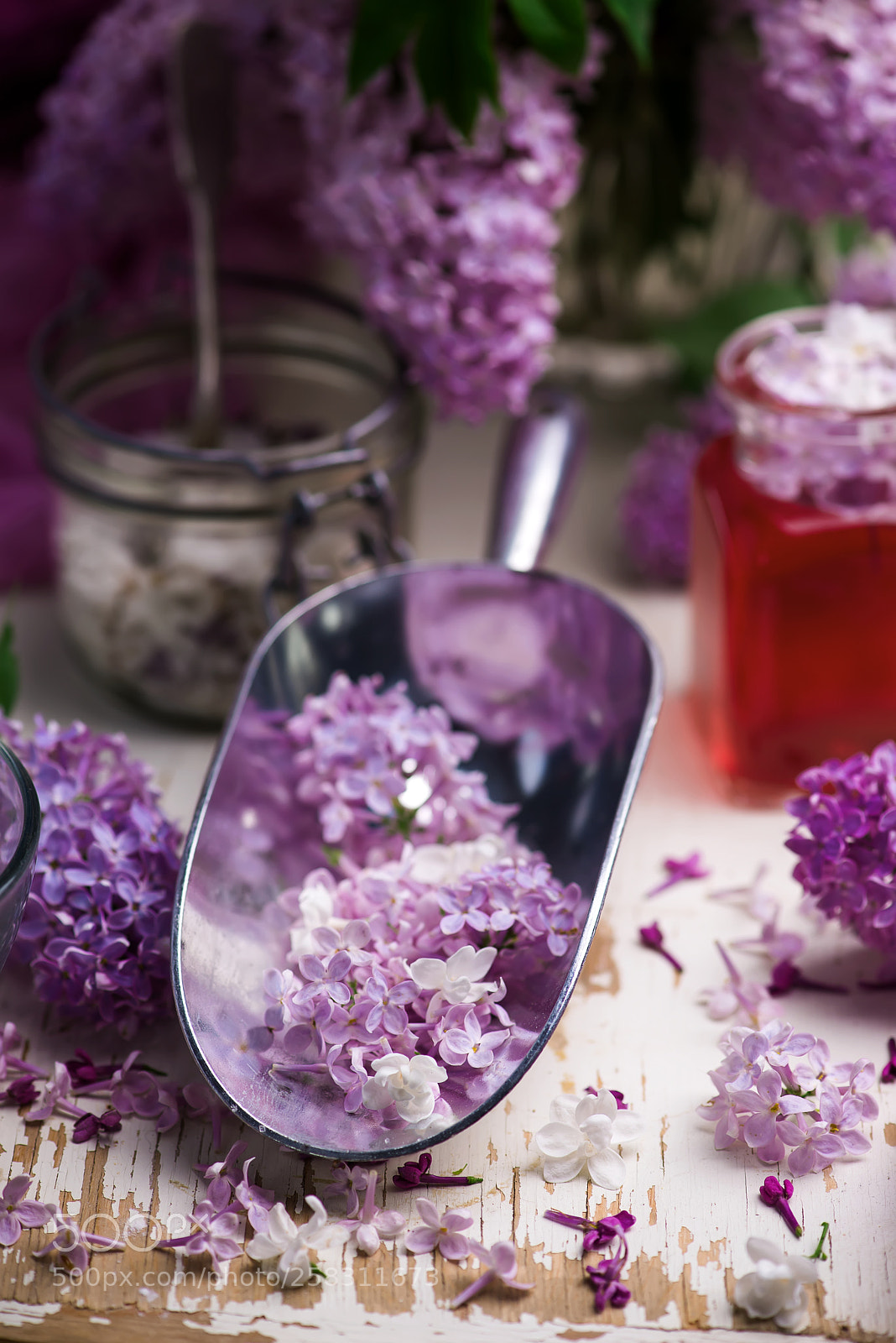 Nikon D610 sample photo. Lilac syrup in glass photography