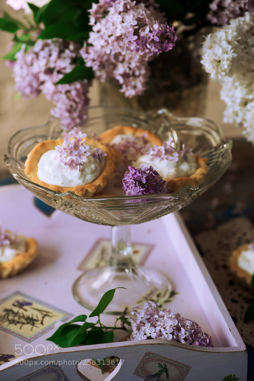 Nikon D610 sample photo. Lilac cream tarts..style vintage photography