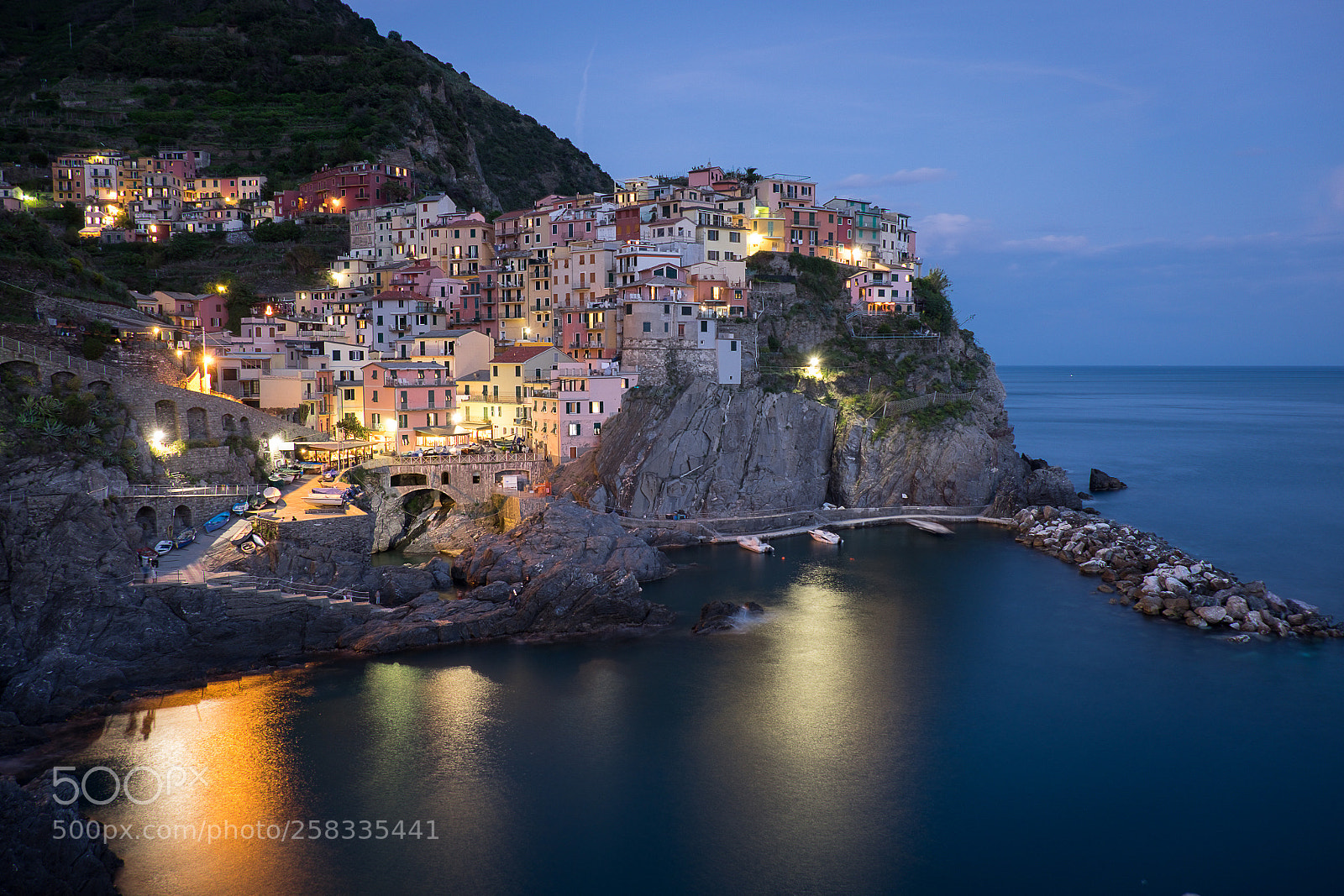 Fujifilm X-T1 sample photo. Manarola in the blue photography