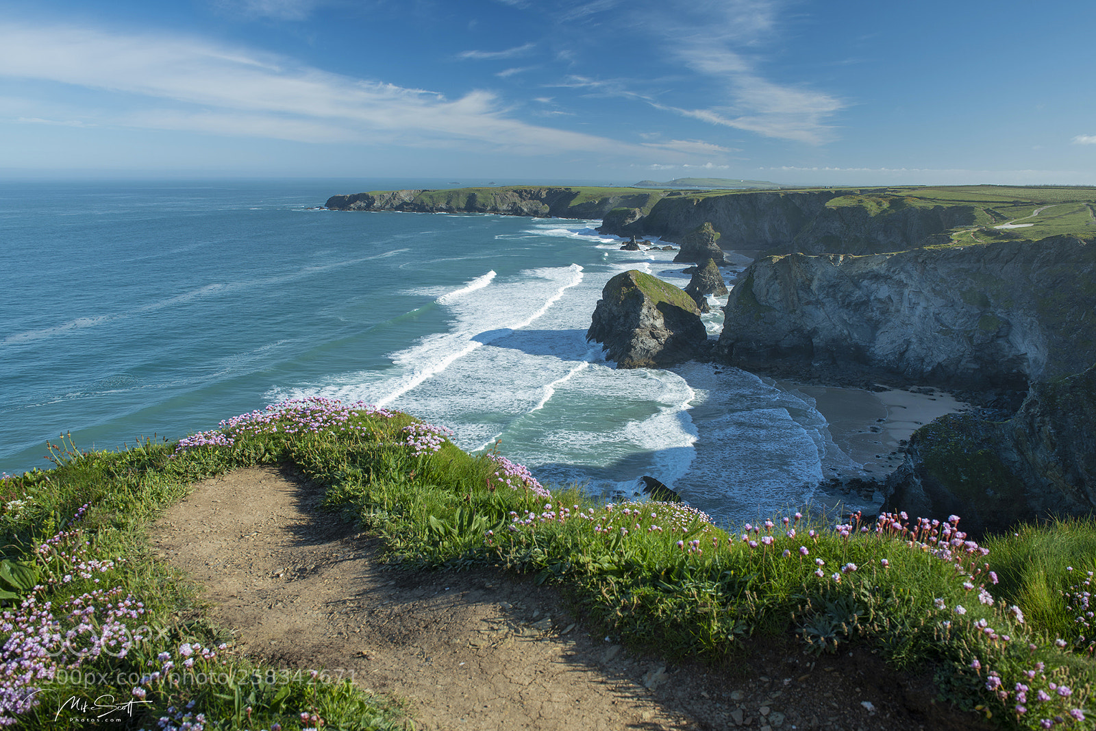 Nikon D850 sample photo. Atop bedruthan steps photography