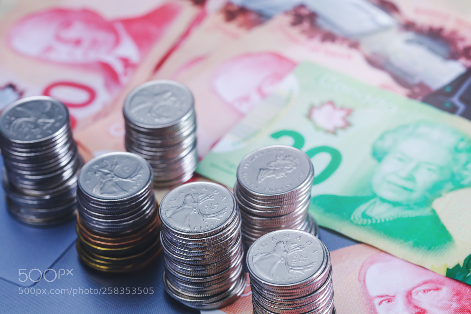 Canon EOS 5D Mark IV sample photo. Real canadian dollar coins photography