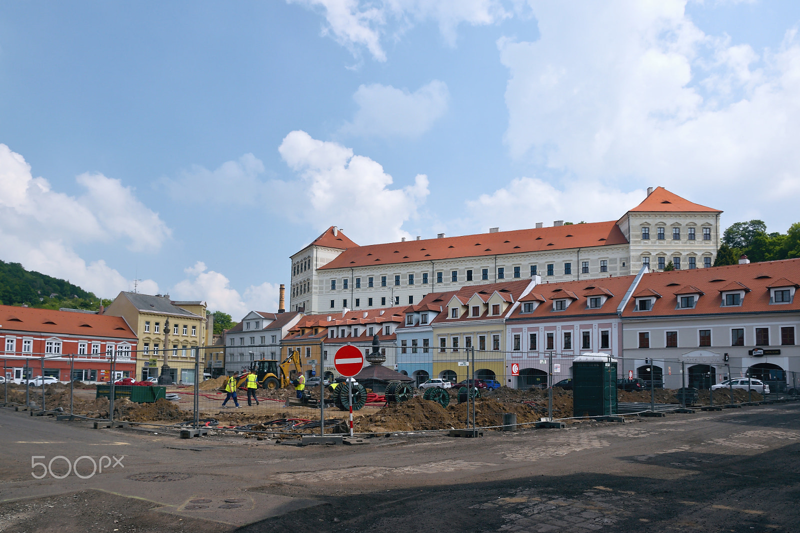 Nikon D5300 sample photo. Bilina, czech republic - may 12, 2018: historical houses on mirove namesti square during generall... photography