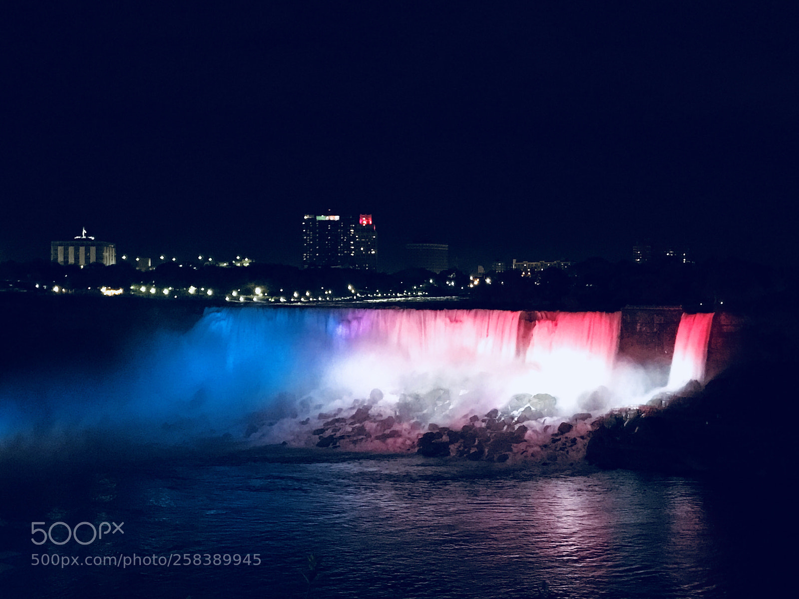 Apple iPhone 7 Plus sample photo. Niagara fall at night photography