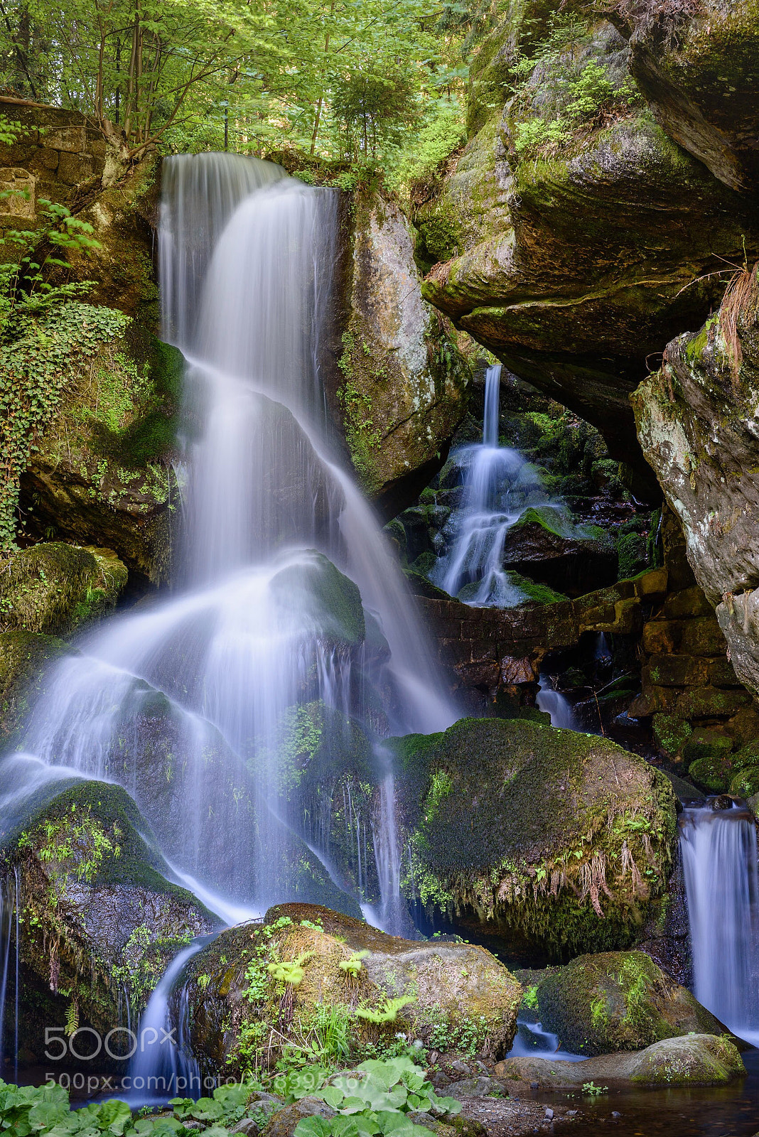 Nikon D750 sample photo. Waterfall in saxon switzerland photography