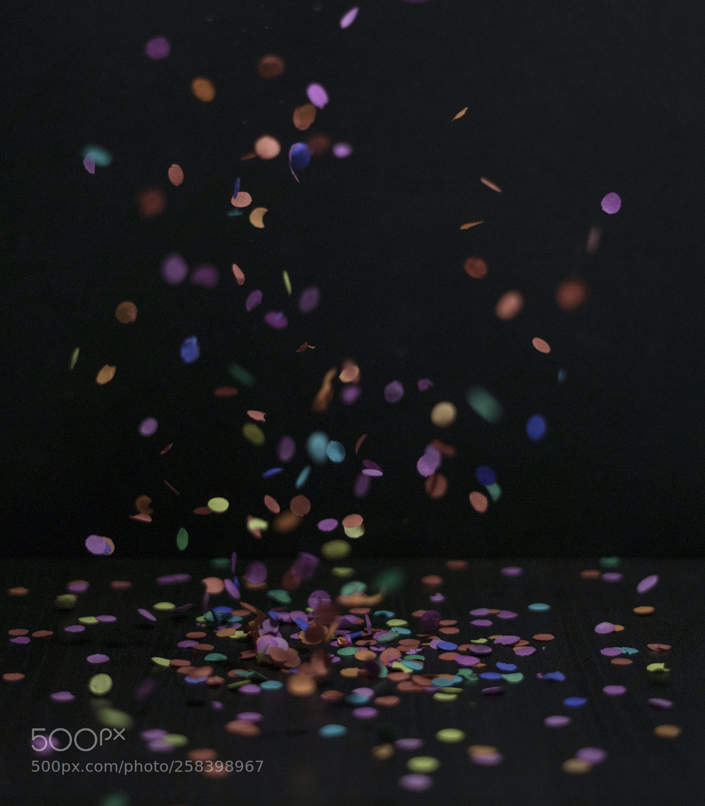 Sony a7 sample photo. Confetti at black background photography