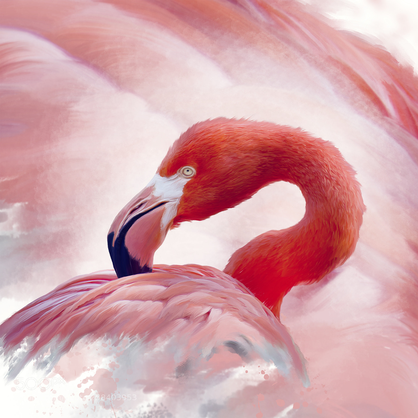 Nikon D800 sample photo. Flamingo watercolor painting photography