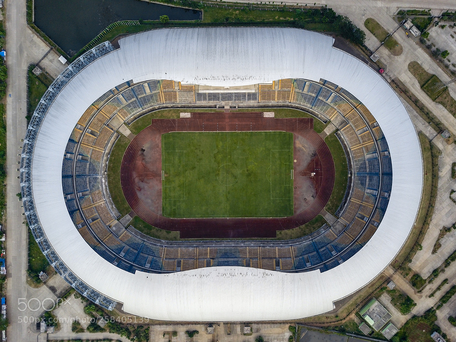 DJI FC220 sample photo. A football stadium in photography