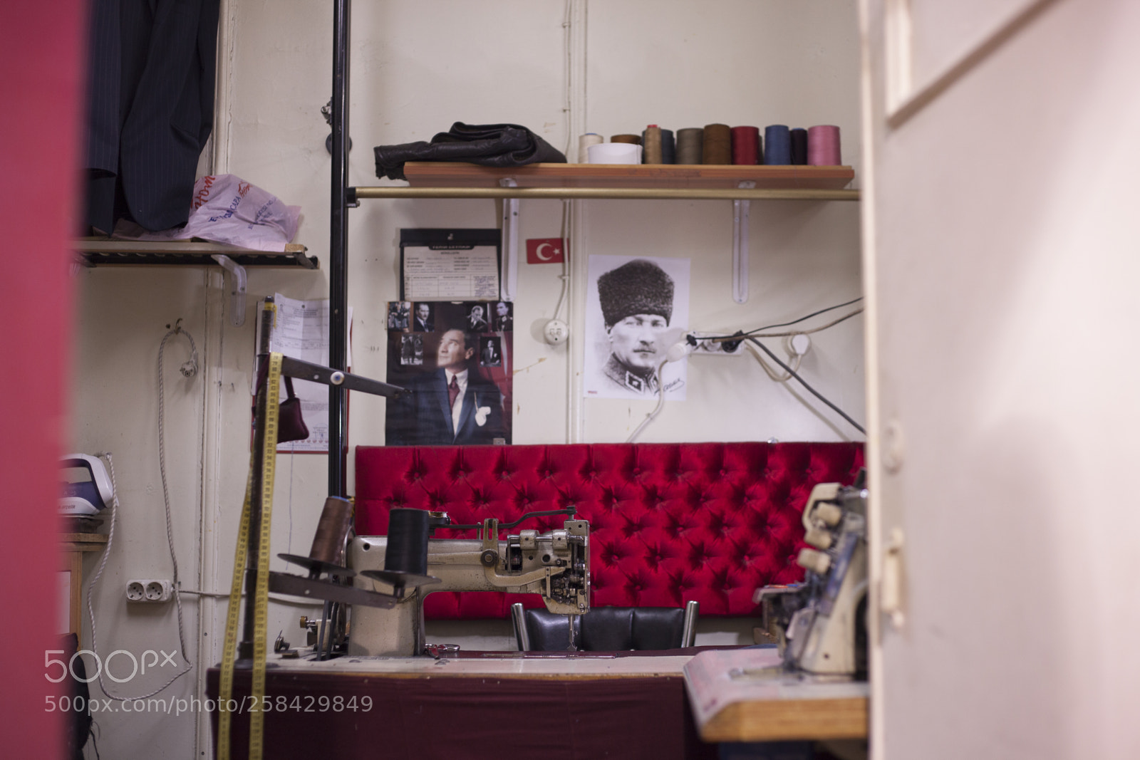 Canon EOS 5D Mark II sample photo. Detail of tailor's shop photography