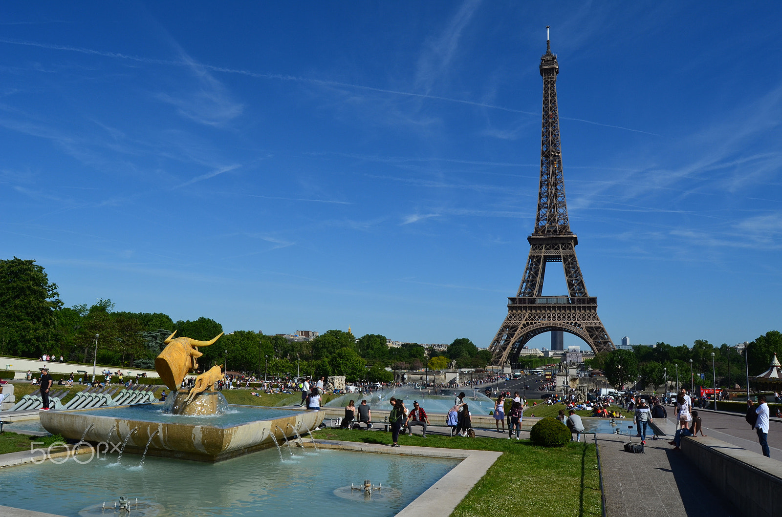 Nikon D5100 sample photo. View down the jardins de trocadéro, paris photography