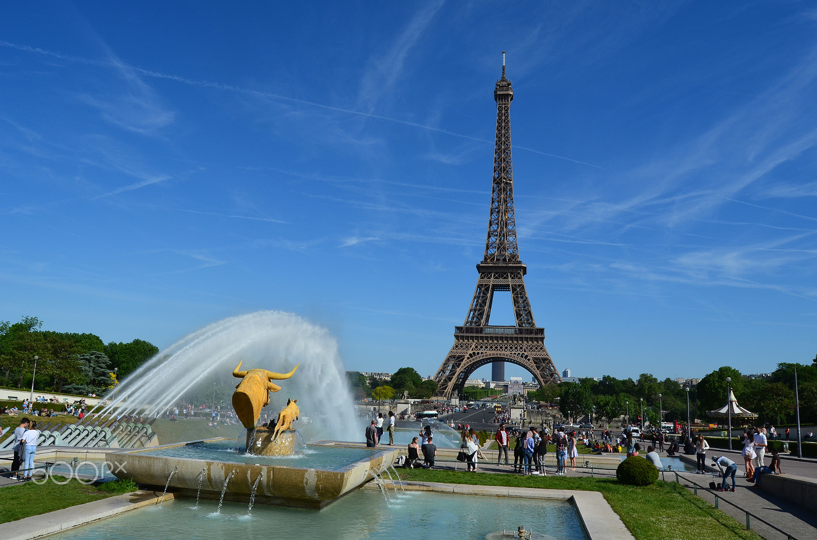 Nikon D5100 sample photo. View down the jardins de trocadéro, paris photography