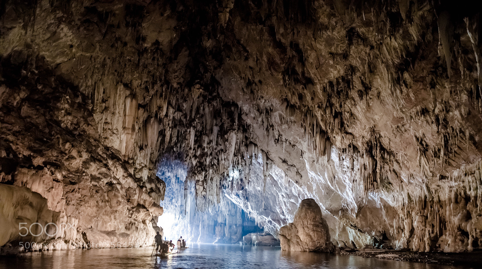 Nikon D750 sample photo. Bamboo rafting in cave photography