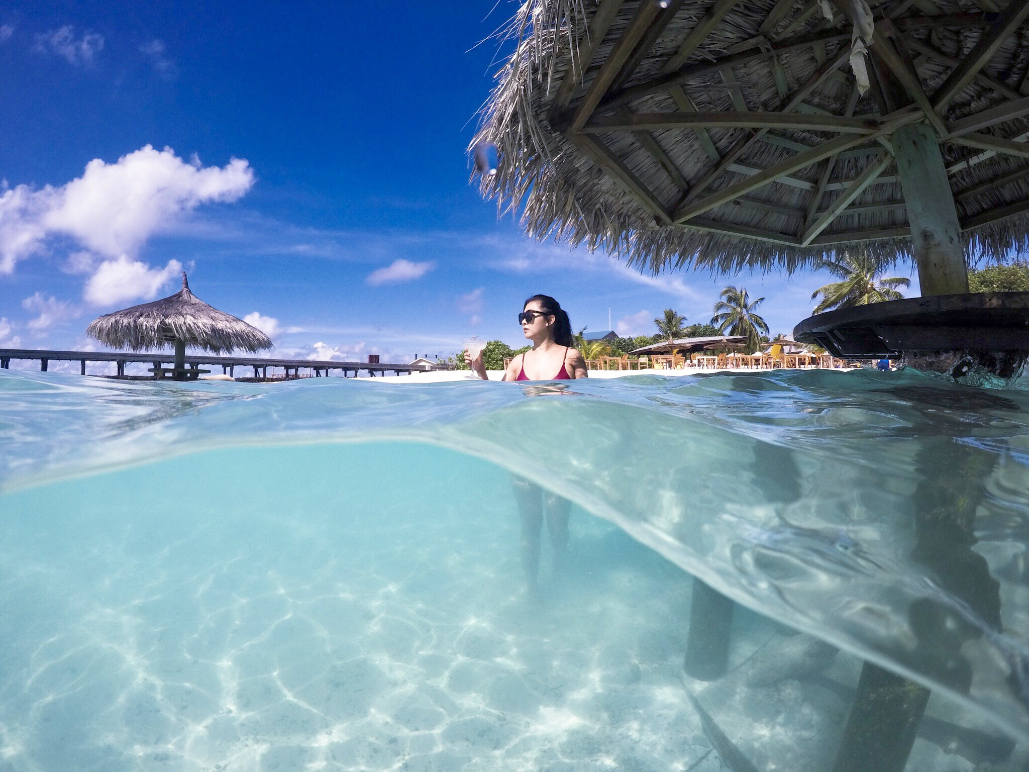 GoPro Hero5 Black sample photo. Gopro5+dome half under sea, maldives  photography