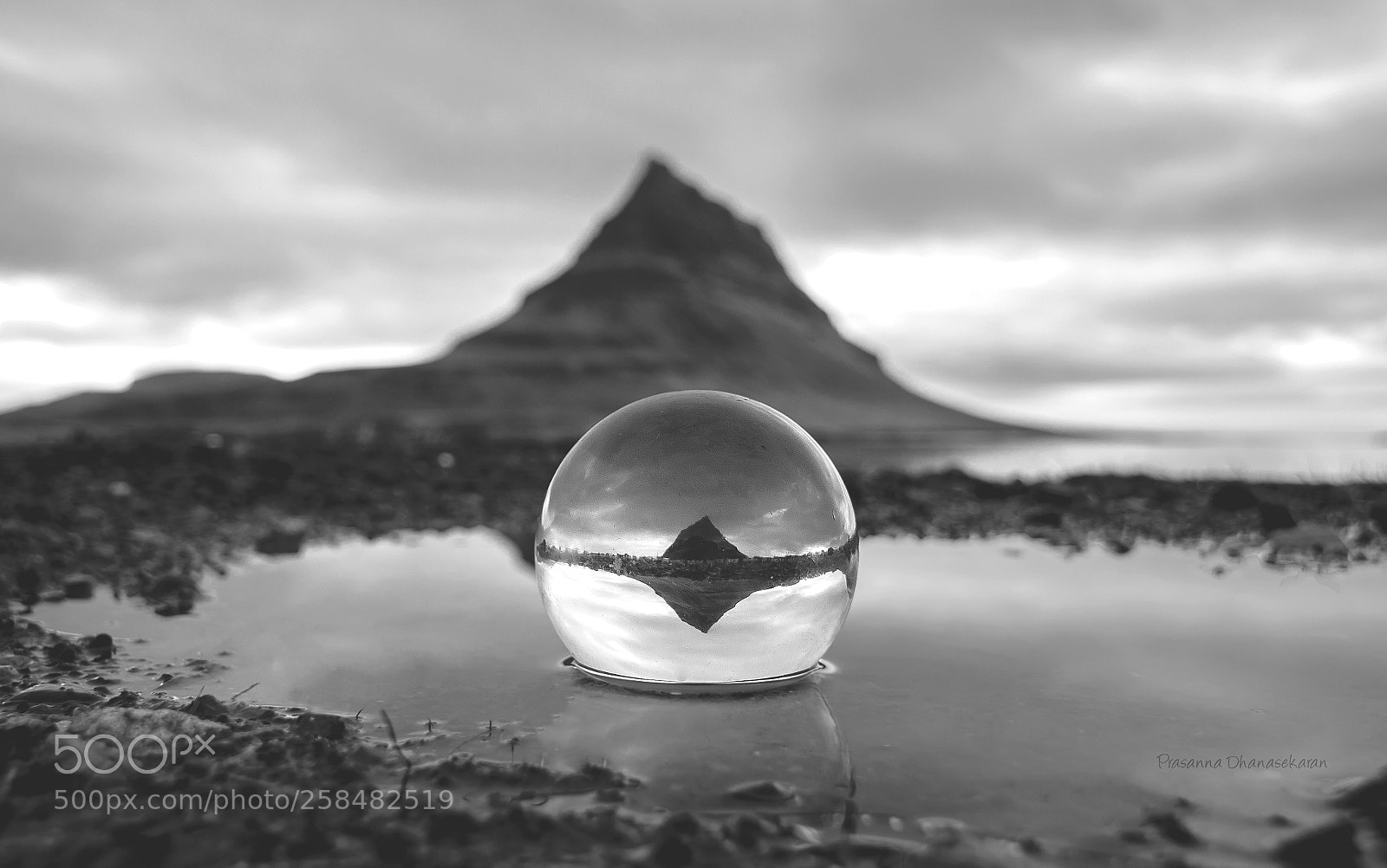 Canon EOS 7D Mark II sample photo. Kirkjufell in crystal ball photography