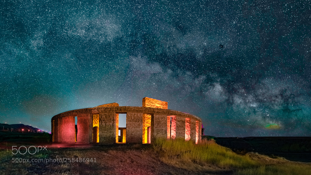 Sony a7R II sample photo. Milky way over stonehenge photography
